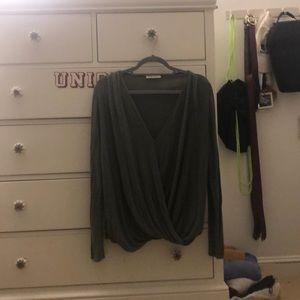 ANTHROPOLOGIE On the Road brand green cross top